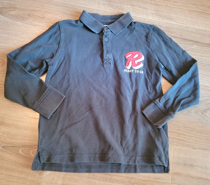 Polo bleu foncé ML Tape à l'œil 6 ans