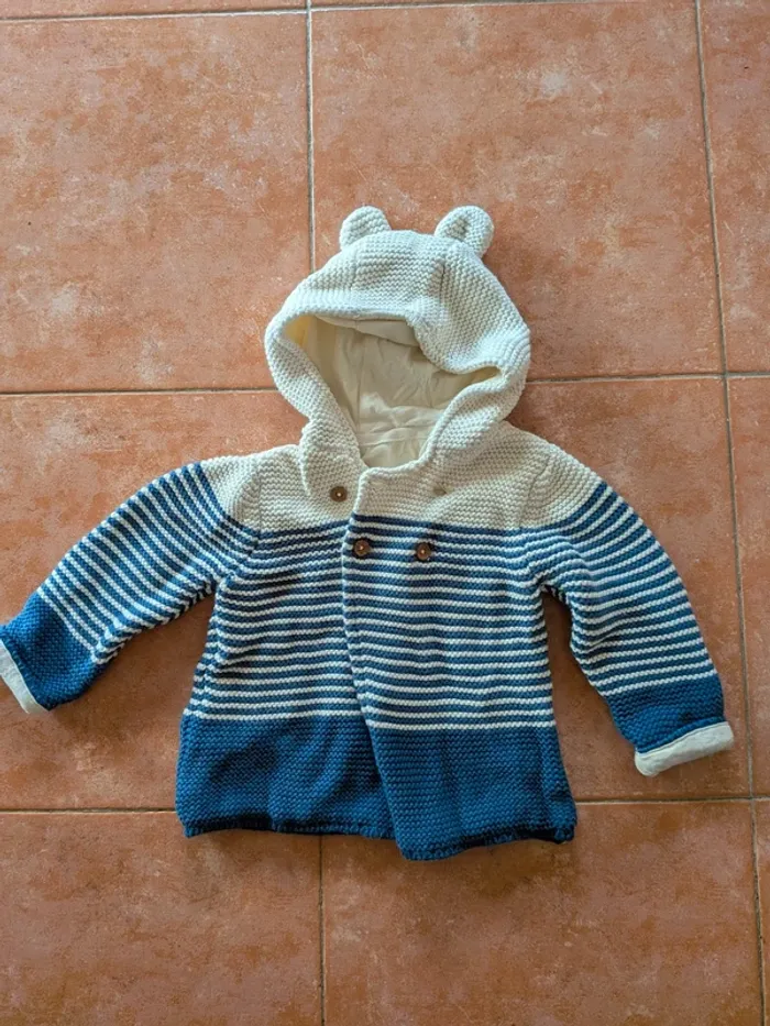Gilet / manteau M&S 9/12 mois marinière