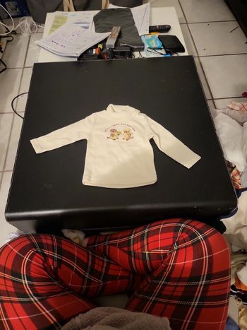 Pull col rouler crème avec motif marmotte 6M