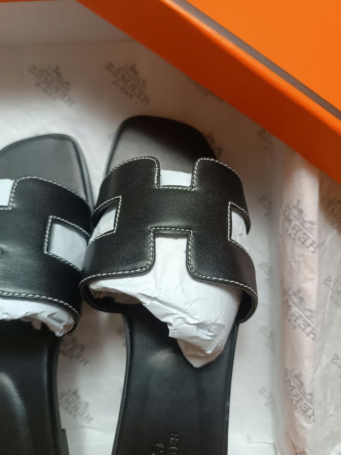 Sandales Hermes Oran noir taille 38 - photo numéro 4