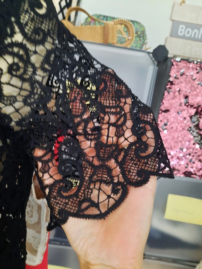 Haut macramé noir Zara 34 neuf sans étiquette #lora11femme34 - photo numéro 4