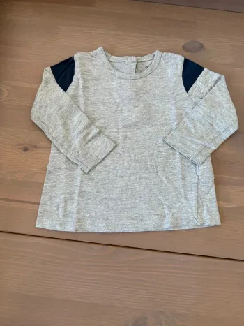T-shirt manches longues La Redoute gris et bleu marine 18 mois