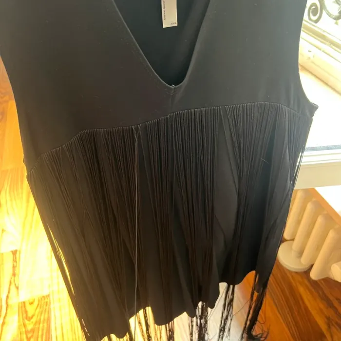 Robe noire à franges American Apparel taille XS/S - photo numéro 3