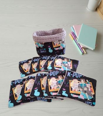 Panier de rangement + 10 lingettes démaquillantes K-POP