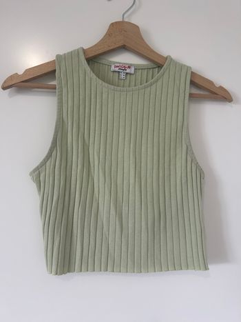 Top sans manches côtelé vert clair – Jennyfer – Taille M