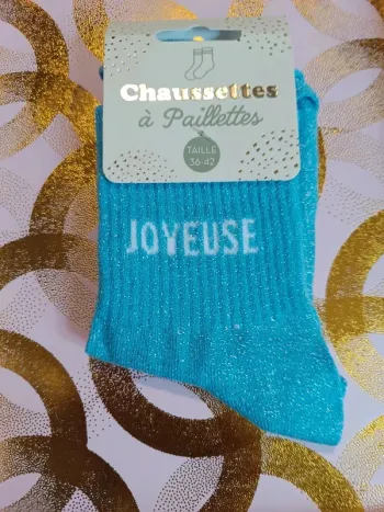 Chaussette à paillettes message
