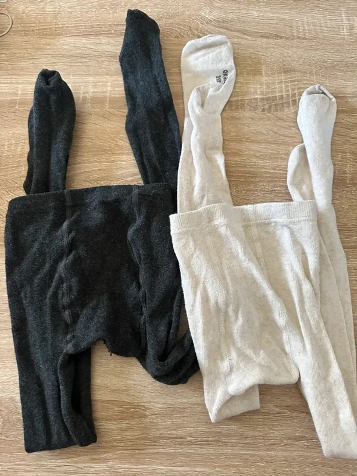 Paire de collants gris foncé er crème