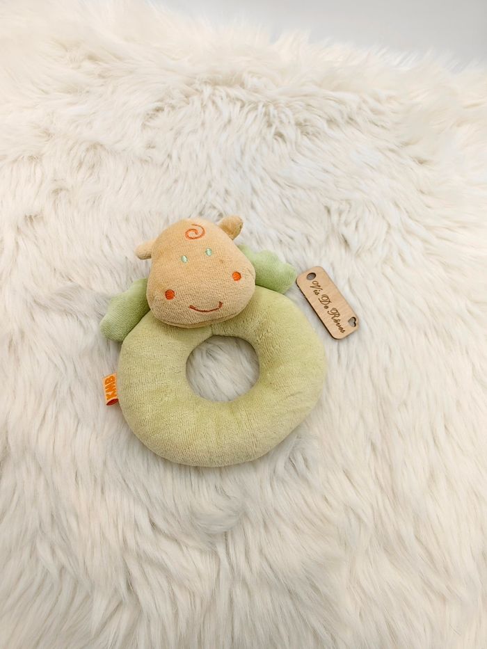 Hochet Jaune Vert Hippo hippopotame Bébé Vert orange Jaune KMB Baby