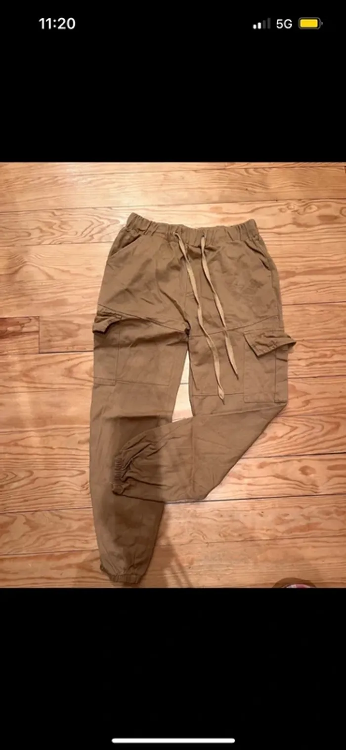 Pantalon cargo beige