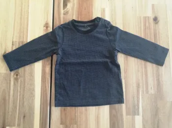 Haut manche longue vertbaudet pied de poule noir et gris