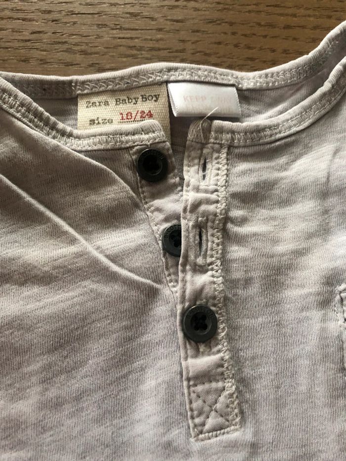 T-shirt gris 18/24 mois Zara - photo numéro 2
