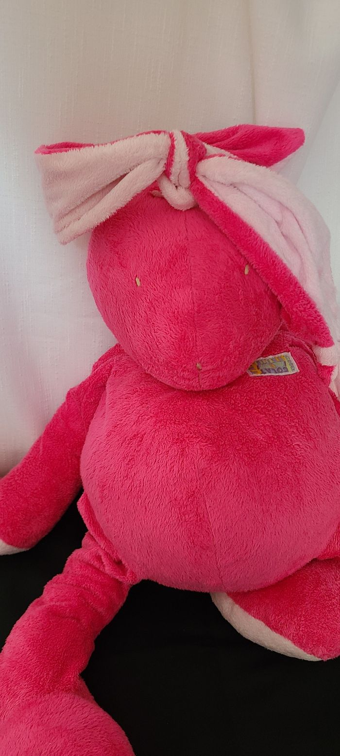 Grand Doudou lapin rose TARTINE ET CHOCOLAT 50 cm - photo numéro 4