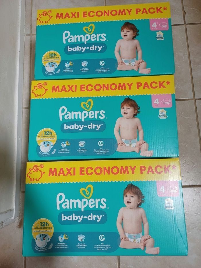 Lot de 3 Cartons Pampers Maxi Economy Pack  taille 2/3/4/4+/5/6/7/8 - photo numéro 4