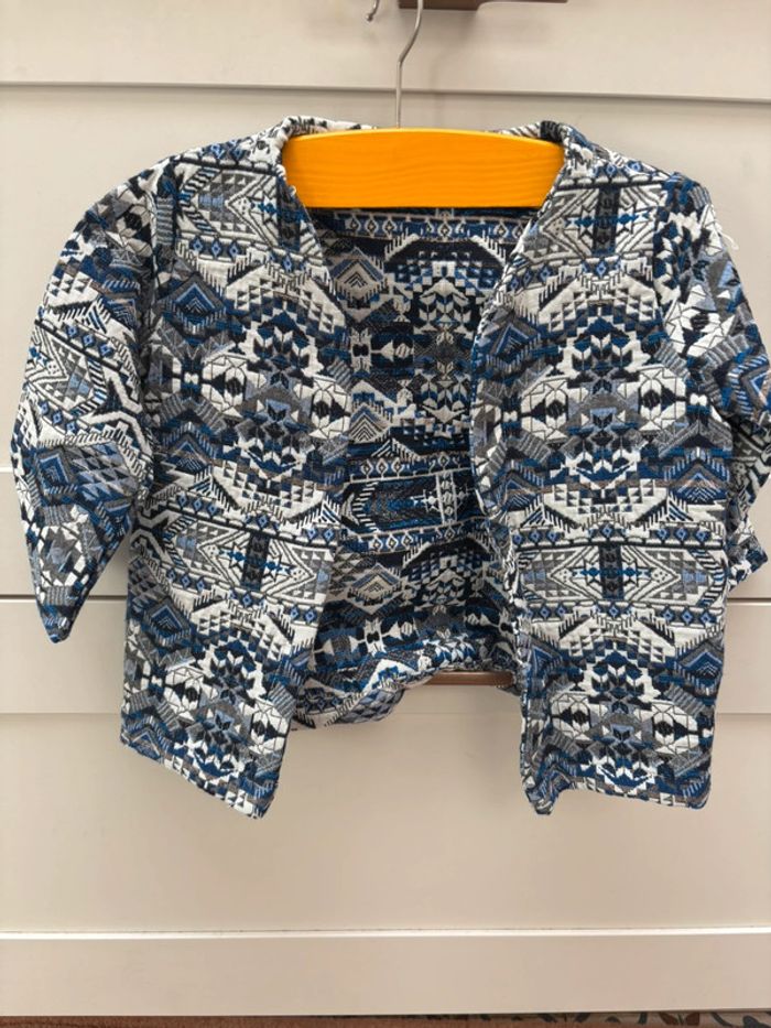 Veste cousue main bleue taille 3 ans