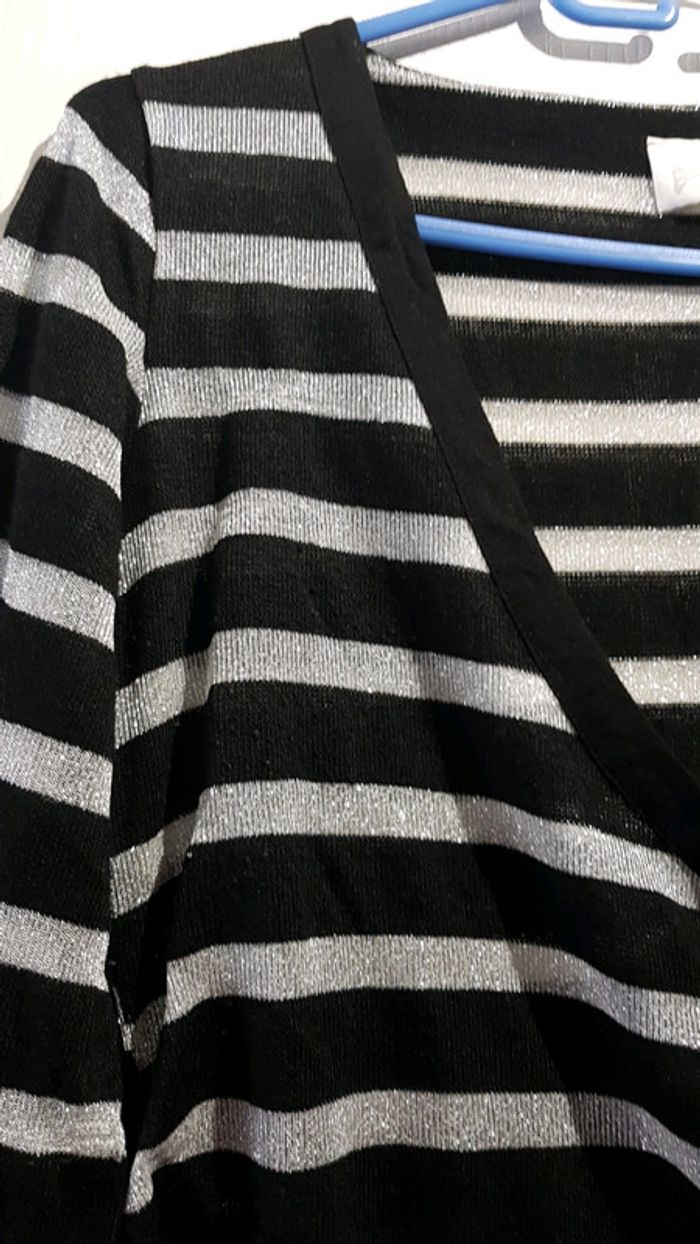 Pull croisé noir et argent Camaieu - photo numéro 2