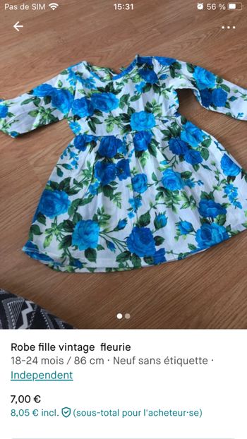Robe neuve fille fleurie