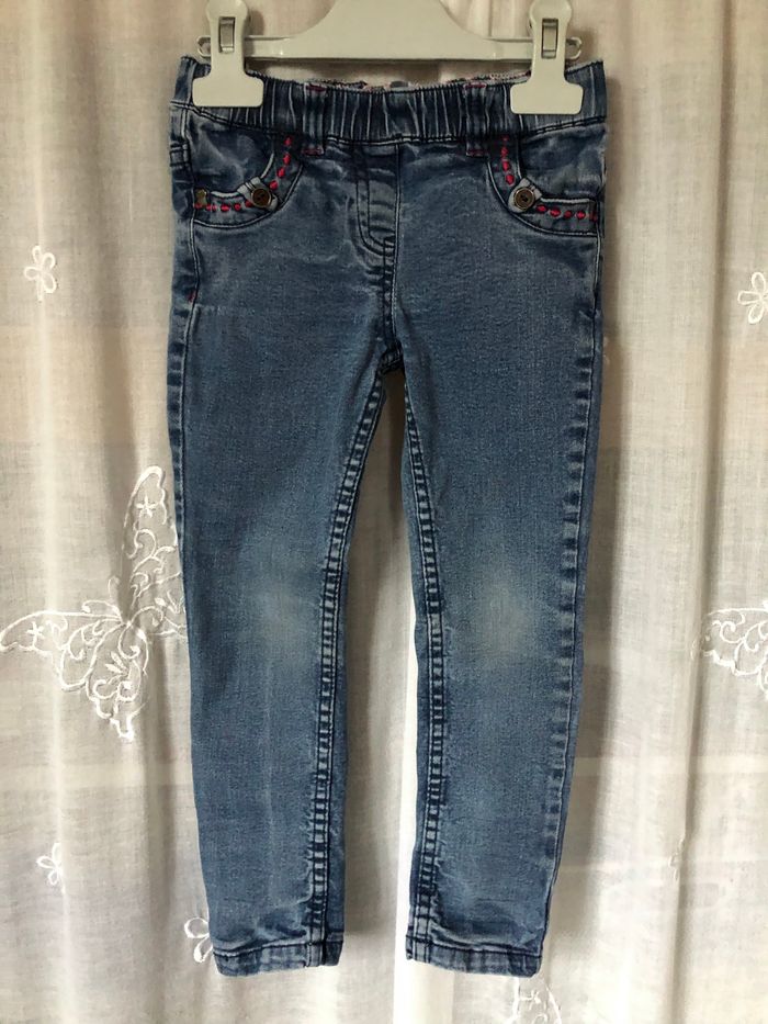 Jeans grosses coutures fuchsia 4 ans Sergent-major