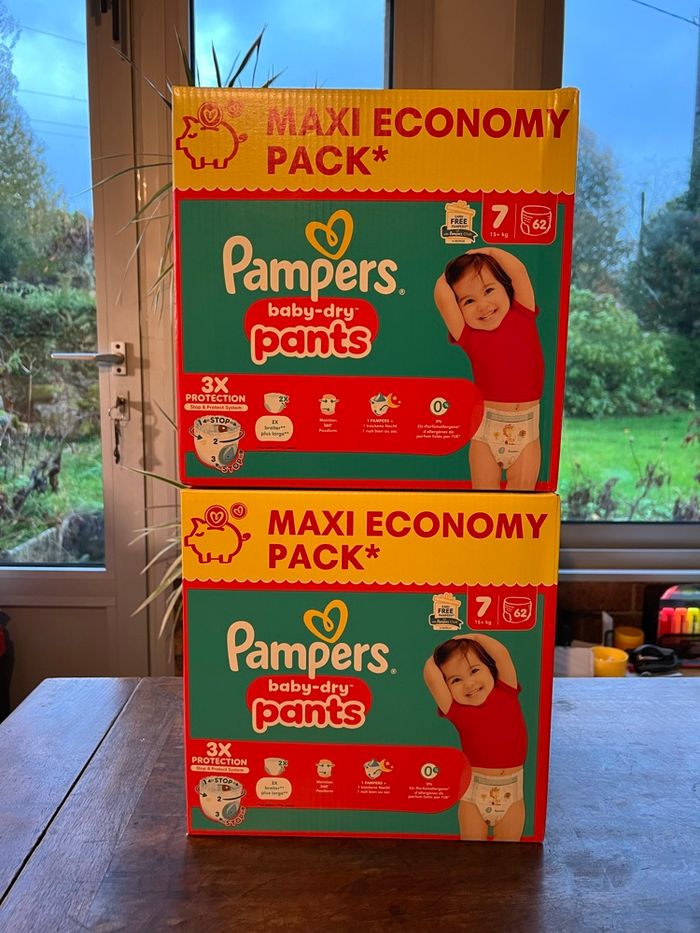 Lot 2 cartons couche Pampers taille 7 - photo numéro 2