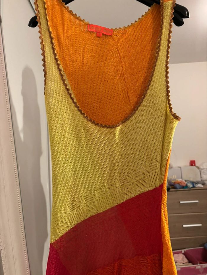 Robe deux-en-un originale dentelle & résille colorée - photo numéro 17