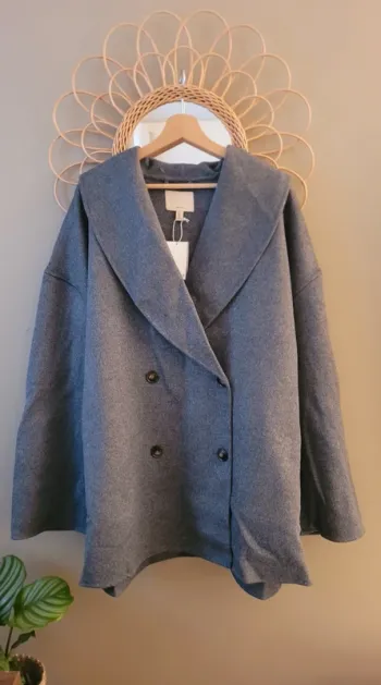 Manteau oversize en laine mélangée