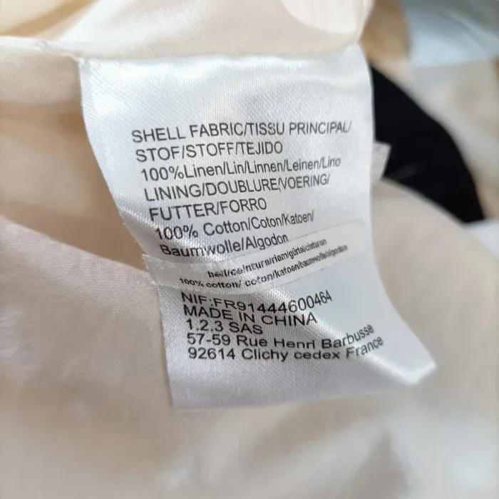 Robe évasée en lin bicolore crème et noire 1.2.3 Paris - Taille 38 - A656 - photo numéro 10