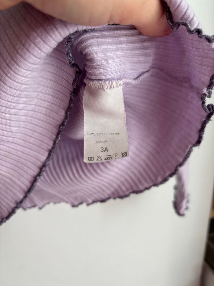Haut manche Longue côtelé violet 3ans fille - photo numéro 3