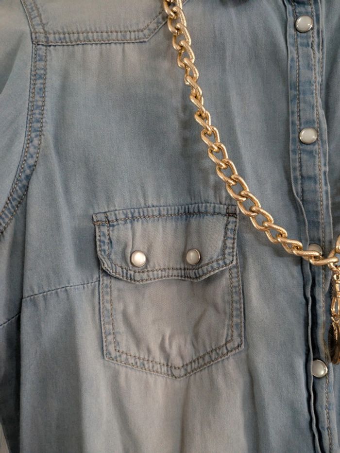 Chemise en jean délavée - photo numéro 3