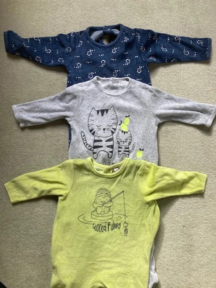 Lot de 3 Grenouillères 9 mois