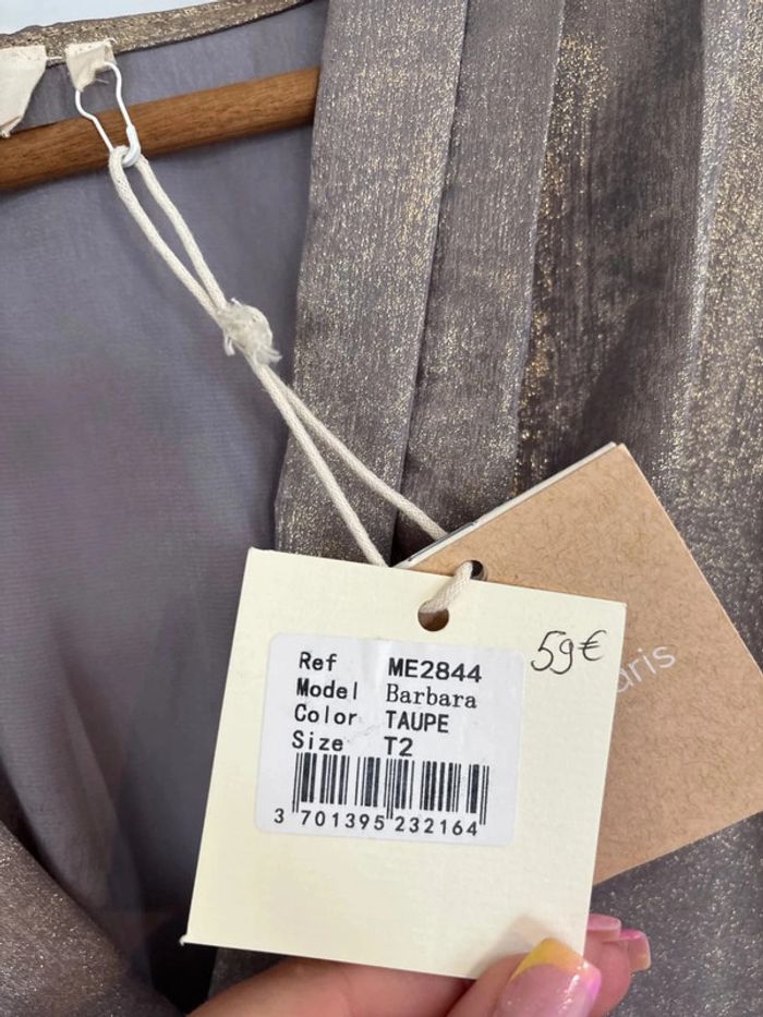 Robe argentée dorée - Cherry Paris Taille 2 Taille M - photo numéro 8