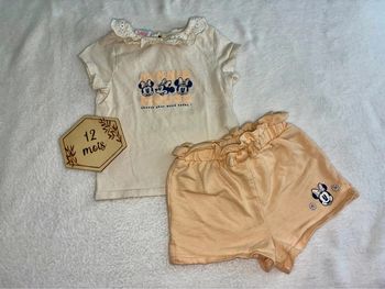Ensemble short et t shirt Minnie 12 mois