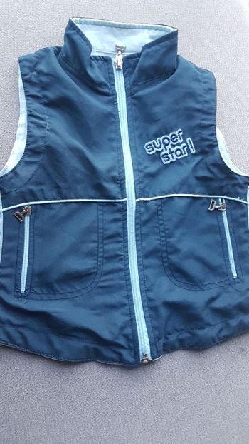 Veste sans manches bleue fille 3 ans