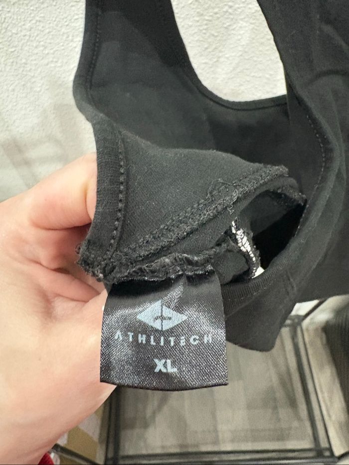 Brassière de sport noire Athlitech en coton - Taille L - photo numéro 4