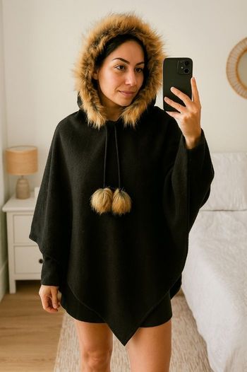 Pancho à capuche femme Taille unique 