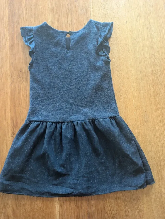 Robe sans manches jupon paillettes bleue marine 5 ans - photo numéro 3