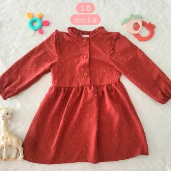 Robe à manches longues corail 18mois
