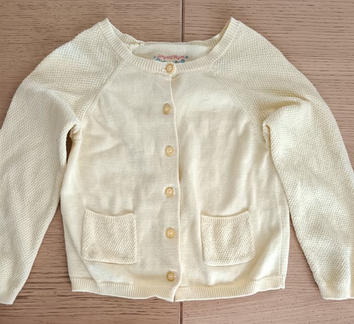 Gilet cardigan Sergent Major jaune pâle 4 ans 104 cm fille - photo numéro 4