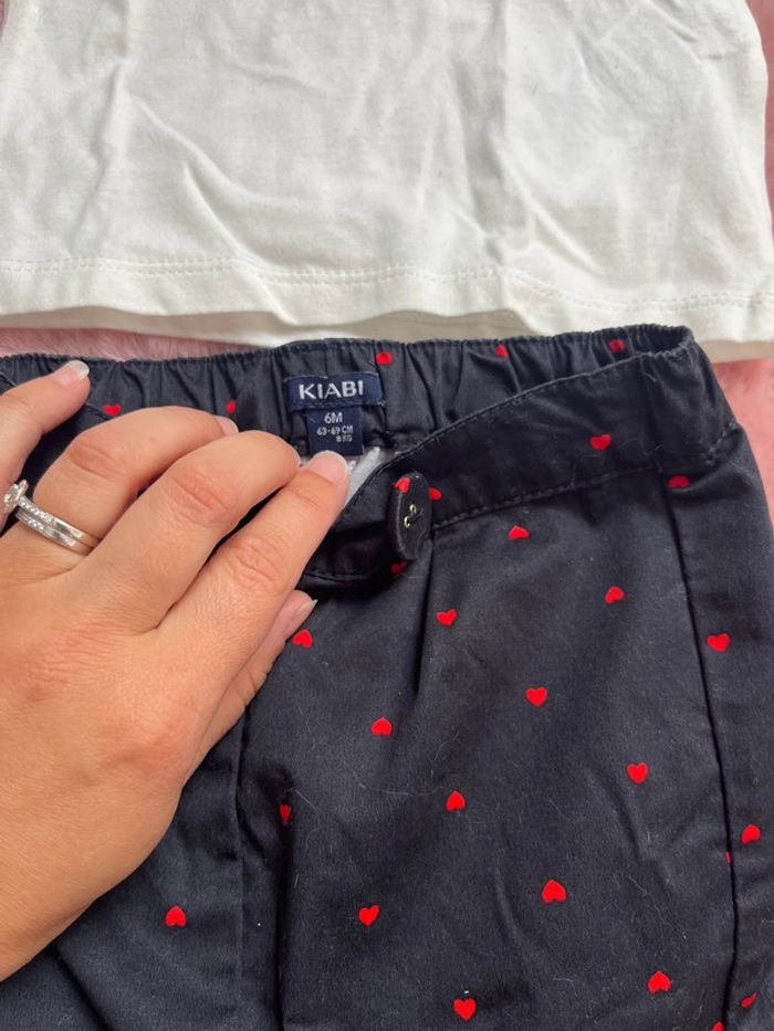 Ensemble cœur teeshirt + pantalon sarouel 6 mois - photo numéro 4