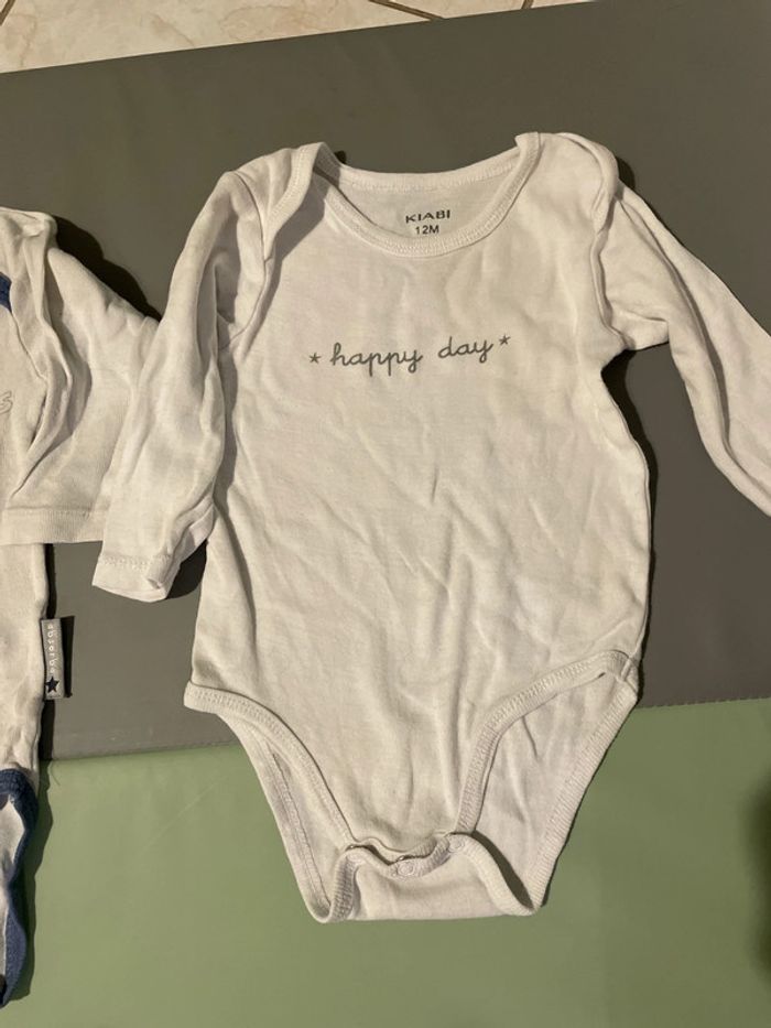 Lot de 4 bodies à manches longues 12 mois + 1 offert - photo numéro 4