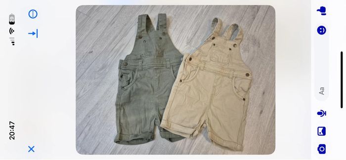 Lot de 2 salopettes short