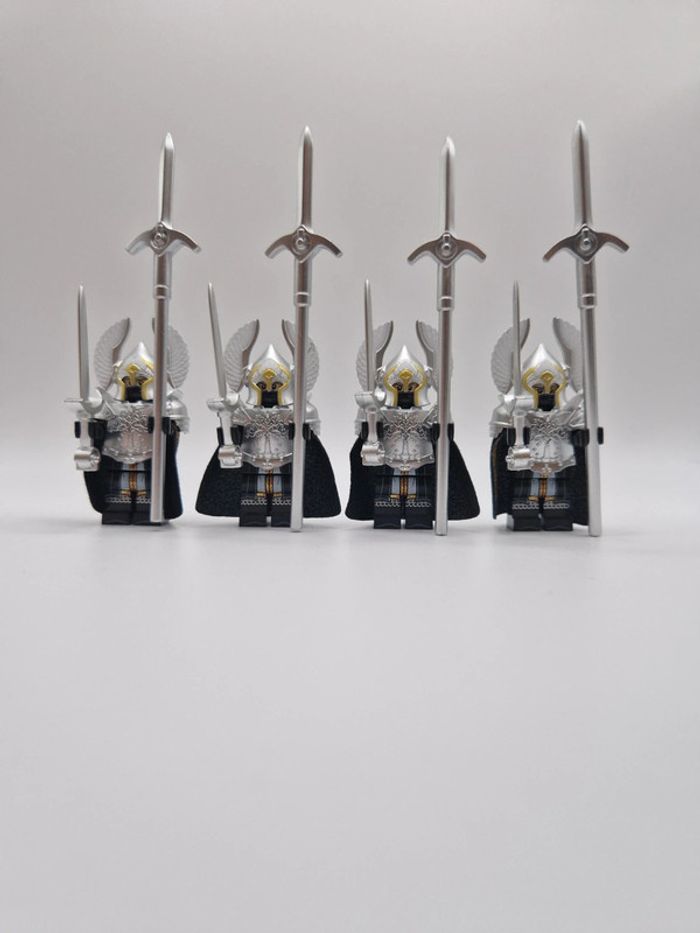 Figurines type lego 4 guerriers de minas tirith du gondor seigneur des anneaux / hobbit - photo numéro 2