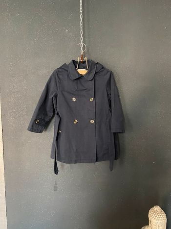 Trench marine a ceinture doublé