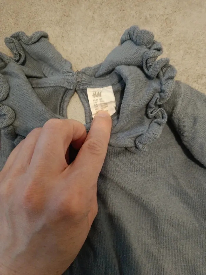 Pull bleu H&M avec col 80cm - photo numéro 2
