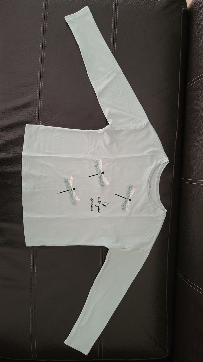Teeshirt à manches longues bleu-vert