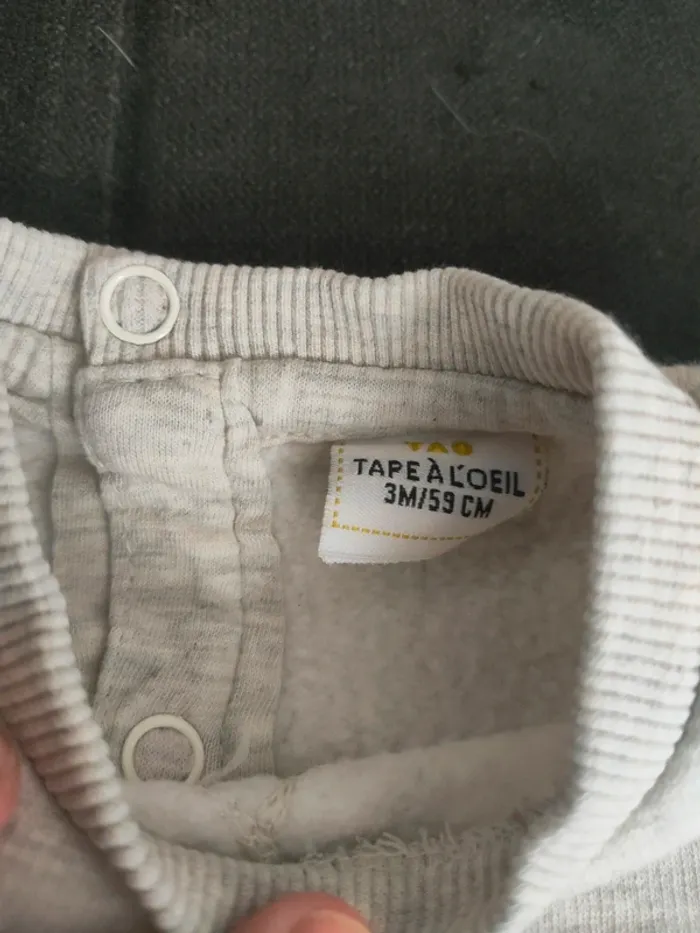 Pull garçon 3 mois gris tape a l'oeil - photo numéro 4