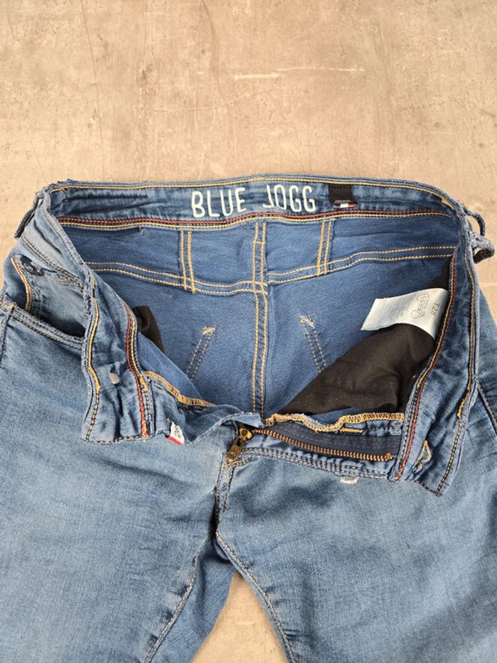 Jean blue jogg homme Le Temps des Cerises slim stretch taille 28 bleu effet délavé style casual - photo numéro 7