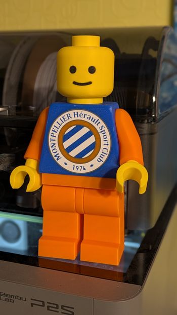 Figurine façon brique – Montpellier HSC 🔵🟧 (20cm)