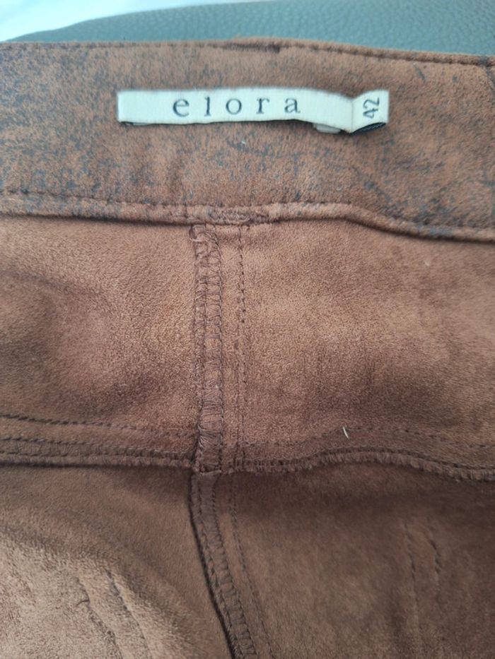 Pantalon femme taille 42 Elora imitation daim - photo numéro 2
