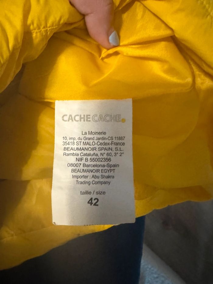 Manteau doudoune cache cache jaune 42 - photo numéro 4