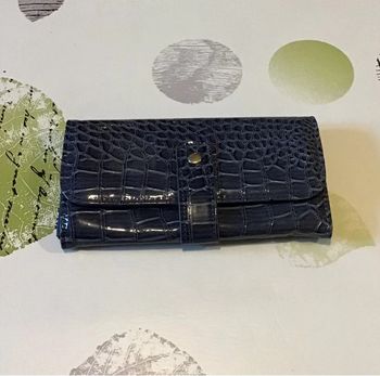 Portefeuille porte monnaie effet peau de serpent 19x10 cm