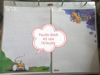 Lot à personnaliser feuille diddl A5 rare 